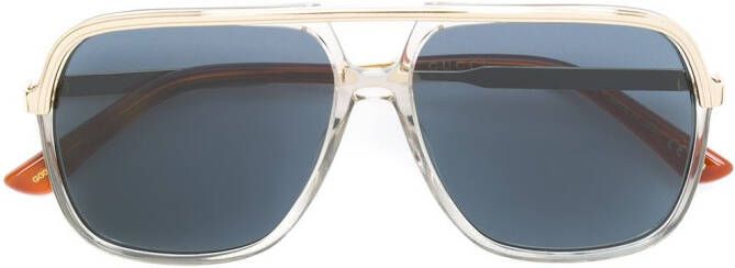 Gucci Eyewear Zonnebril met piloten montuur Metallic