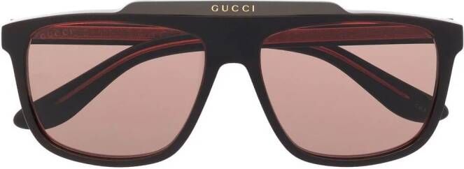 Gucci Eyewear Zonnebril met piloten montuur Rood