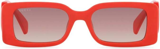 Gucci Eyewear Zonnebril met rechthoekig montuur Rood