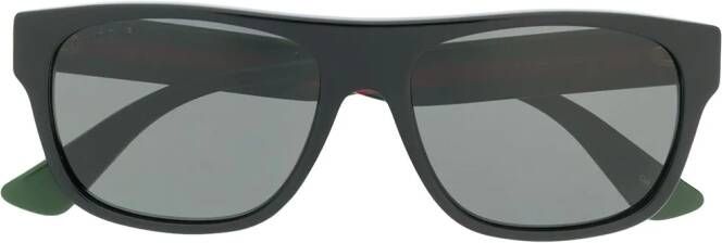 Gucci Eyewear Zonnebril met rechthoekig montuur Zwart