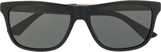 Gucci Eyewear Zonnebril met rechthoekig montuur Zwart