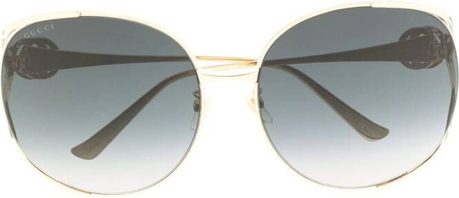 Gucci Eyewear Zonnebril met rond montuur Goud