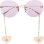 Gucci Eyewear Zonnebril met rond montuur Goud - Thumbnail 1