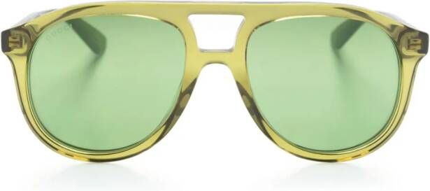 Gucci Eyewear Zonnebril met rond montuur Groen