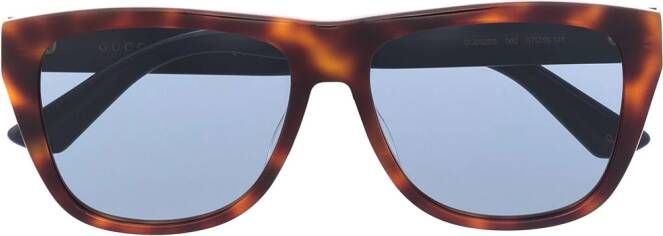 Gucci Eyewear Zonnebril met schildpadschild design Bruin
