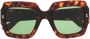 Gucci Eyewear Zonnebril met schildpadschild design Bruin - Thumbnail 1