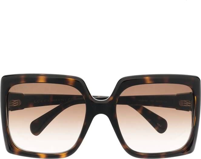 Gucci Eyewear Zonnebril met GG-logo Bruin