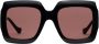 Gucci Eyewear Interlocking G zonnebril met vierkant montuur Zwart - Thumbnail 1
