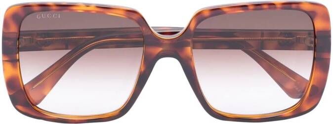 Gucci Eyewear Zonnebril met vierkant montuur Bruin