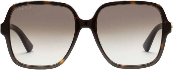 Gucci Eyewear Zonnebril met vierkant montuur Bruin