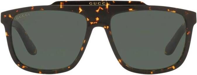 Gucci Eyewear Zonnebril met vierkant montuur Bruin