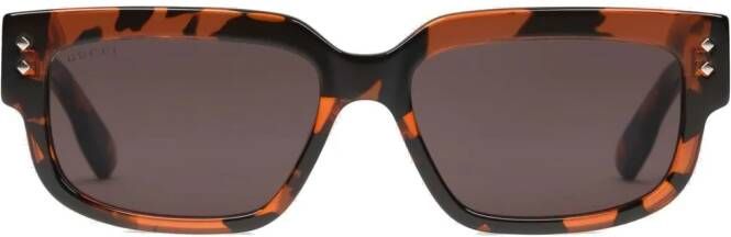 Gucci Eyewear Zonnebril met vierkant montuur Bruin