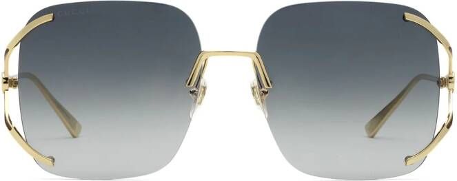 Gucci Eyewear Zonnebril met vierkant montuur Goud