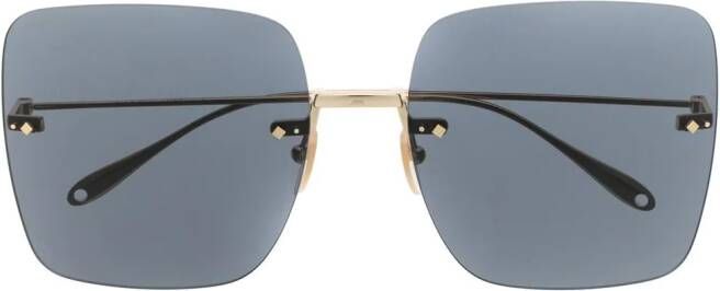 Gucci Eyewear Zonnebril met vierkant montuur Goud