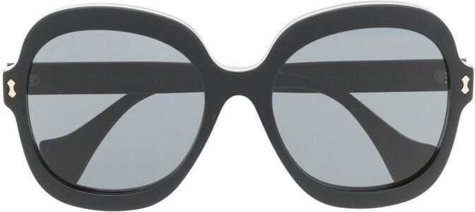 Gucci Eyewear Zonnebril met vierkant montuur Zwart
