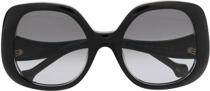 Gucci Eyewear Zonnebril met vierkant montuur Zwart