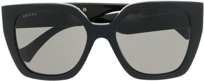 Gucci Eyewear Zonnebril met vierkant montuur Zwart