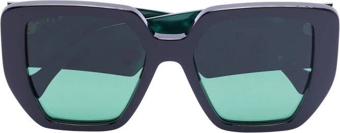 Gucci Eyewear Zonnebril met oversized montuur Zwart