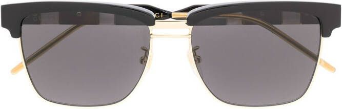 Gucci Eyewear Zonnebril met vierkant montuur Zwart