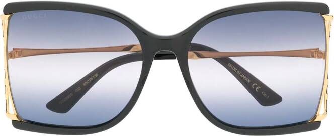Gucci Eyewear Zonnebril met vierkant montuur Zwart