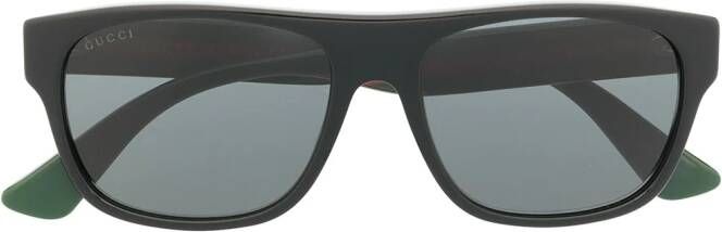 Gucci Eyewear Zonnebril met gegraveerd logo Zwart