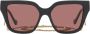 Gucci Eyewear Zonnebril met vierkant montuur Zwart - Thumbnail 1