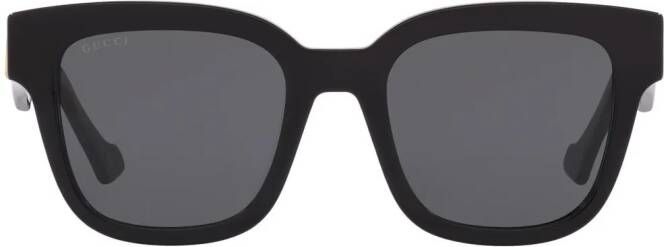 Gucci Eyewear Zonnebril met rechthoekig montuur en GG-logo Zwart