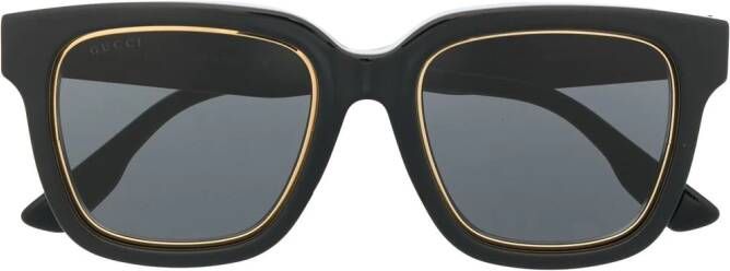 Gucci Eyewear Zonnebril met vierkant montuur Zwart