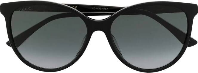 Gucci Eyewear Zonnebril met Web-streep Zwart