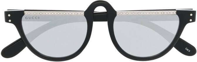 Gucci Eyewear Zonnebril verfraaid met kristallen Zwart