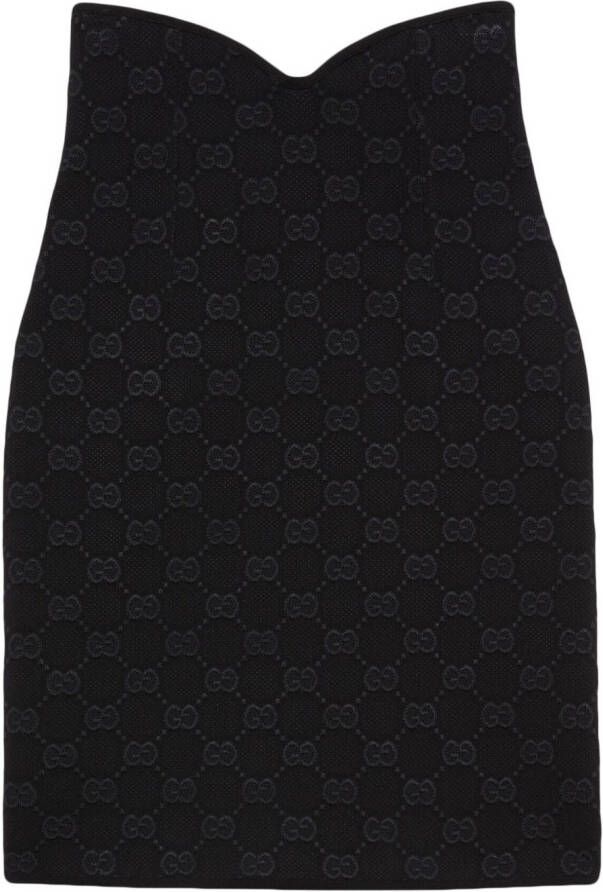 Gucci Midi-rok van crêpe Zwart