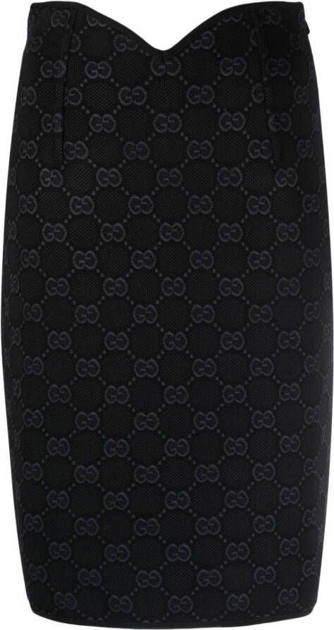 Gucci GG crêpe midi skirt Zwart