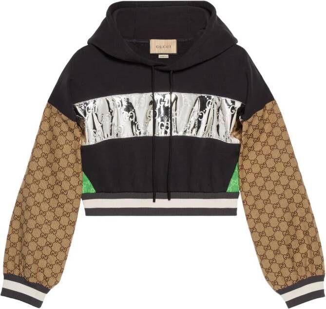 Gucci Cropped hoodie Zwart