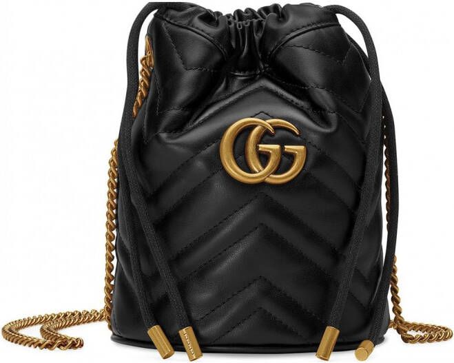 Gucci GG Marmont leren tas Zwart