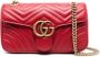 Gucci GG Marmont Small Shoulder Tas Rood Dames - Thumbnail 2
