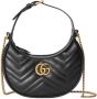 Gucci GG Marmont mini halve maan schoudertas Zwart - Thumbnail 1