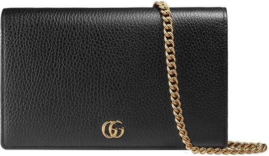 Gucci GG Marmont mini-tas met ketting Zwart
