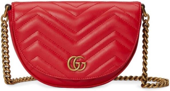 Gucci GG Marmont mini-tas met ketting Rood