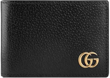 Gucci GG Marmont leren bi-voudige portemonnee Zwart