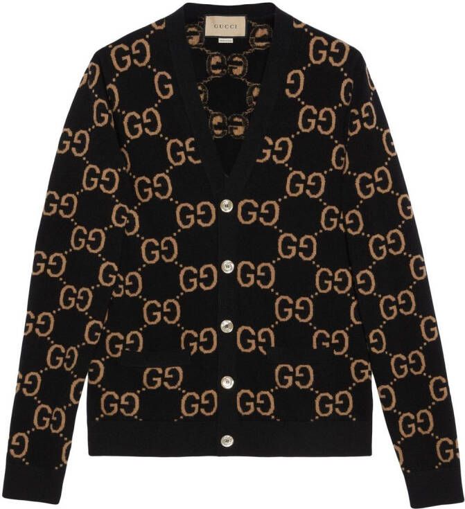 Gucci Wollen vest met GG-patroon Zwart
