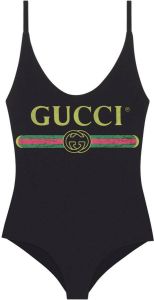 Gucci glinsterend badpak met logo Zwart