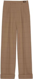 Gucci grid-pattern wide-leg trousers Beige