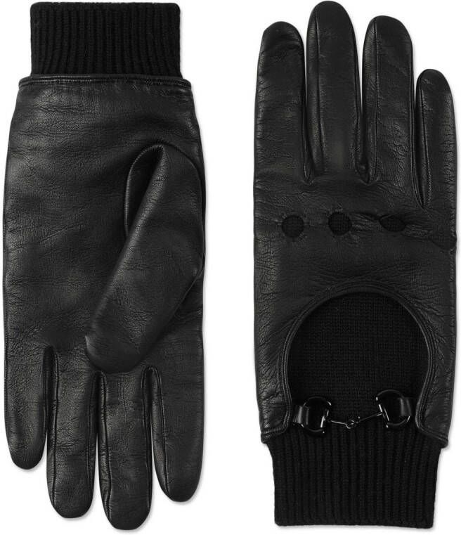 Gucci Handschoenen met horsebit detail Zwart