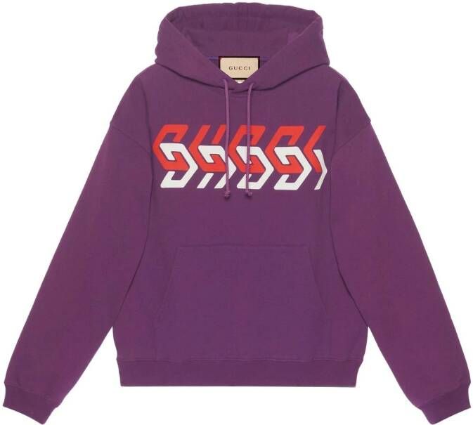 Gucci Katoenen hoodie met logoprint Paars