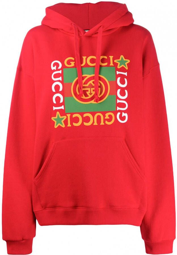 Gucci Hoodie met logoprint Rood