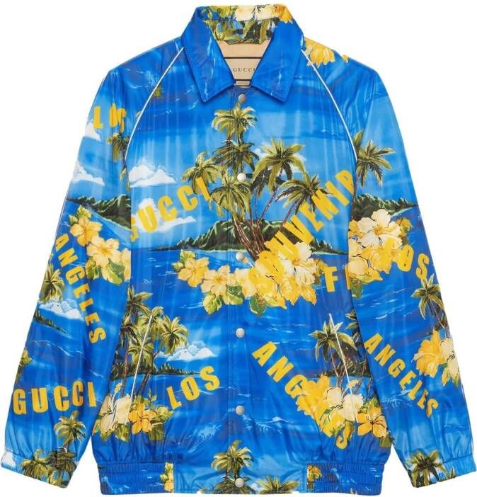 Gucci Jack met tropische print Blauw