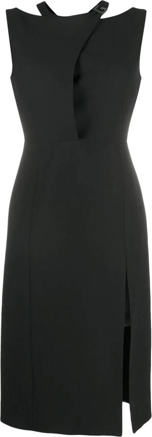 Gucci Midi-jurk met logoplakkaat Zwart