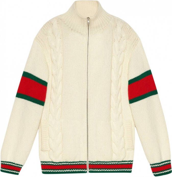 Gucci Kabelgebreid bomberjack Beige