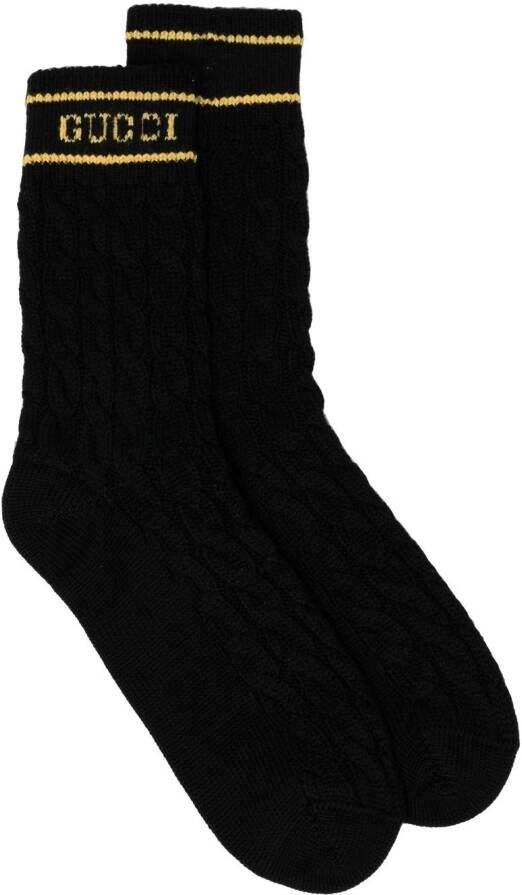 Gucci Kabelgebreide sokken Zwart