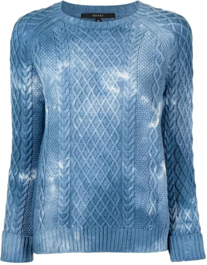Gucci Kabelgebreide trui Blauw
